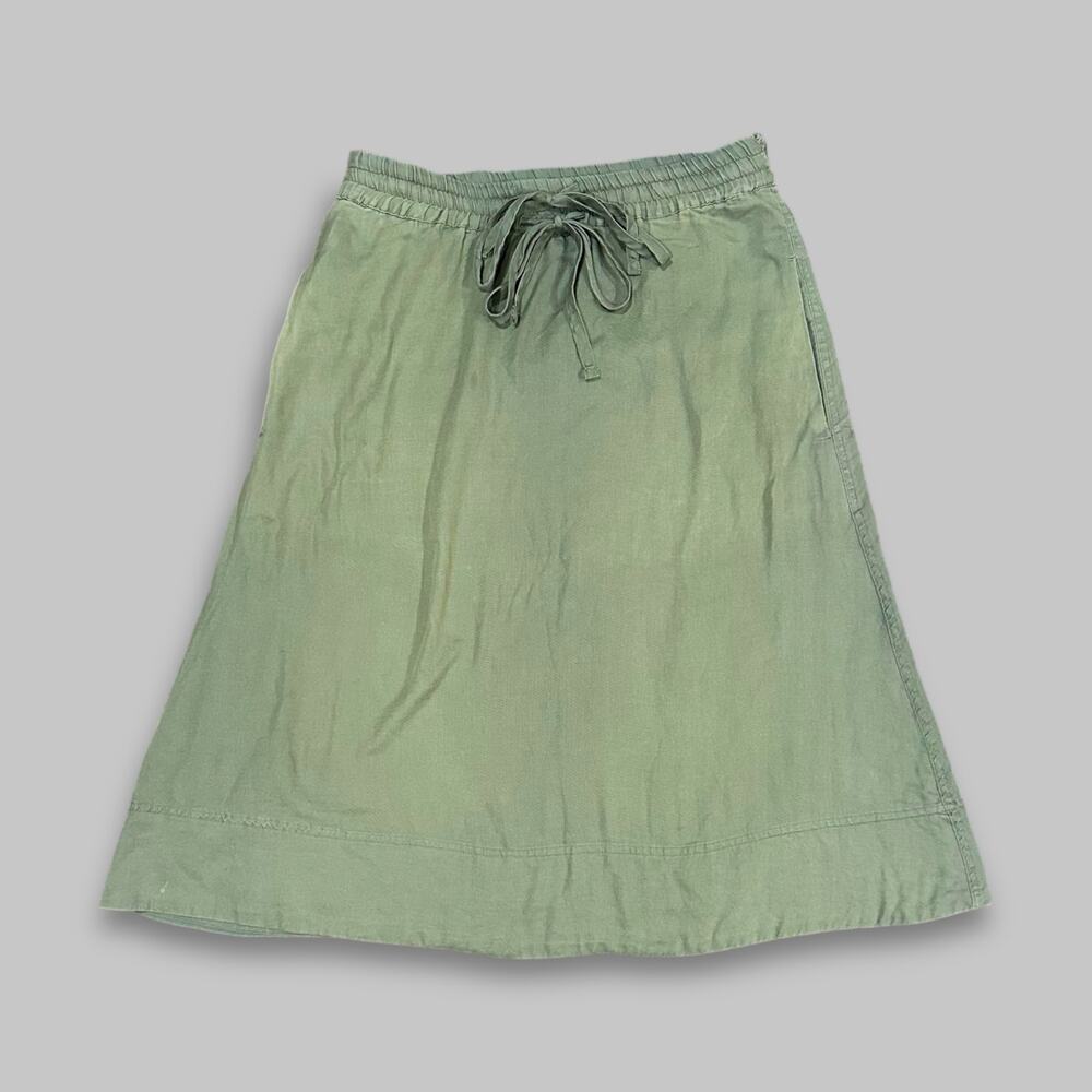 Madewell Sage Green A-Line Cotton Drawstring Skirt - Women’s Size S